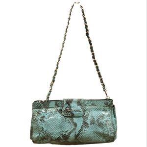 JUDITH RIPKA Snakeskin Python Embossed Leather Shoulder  Bag
